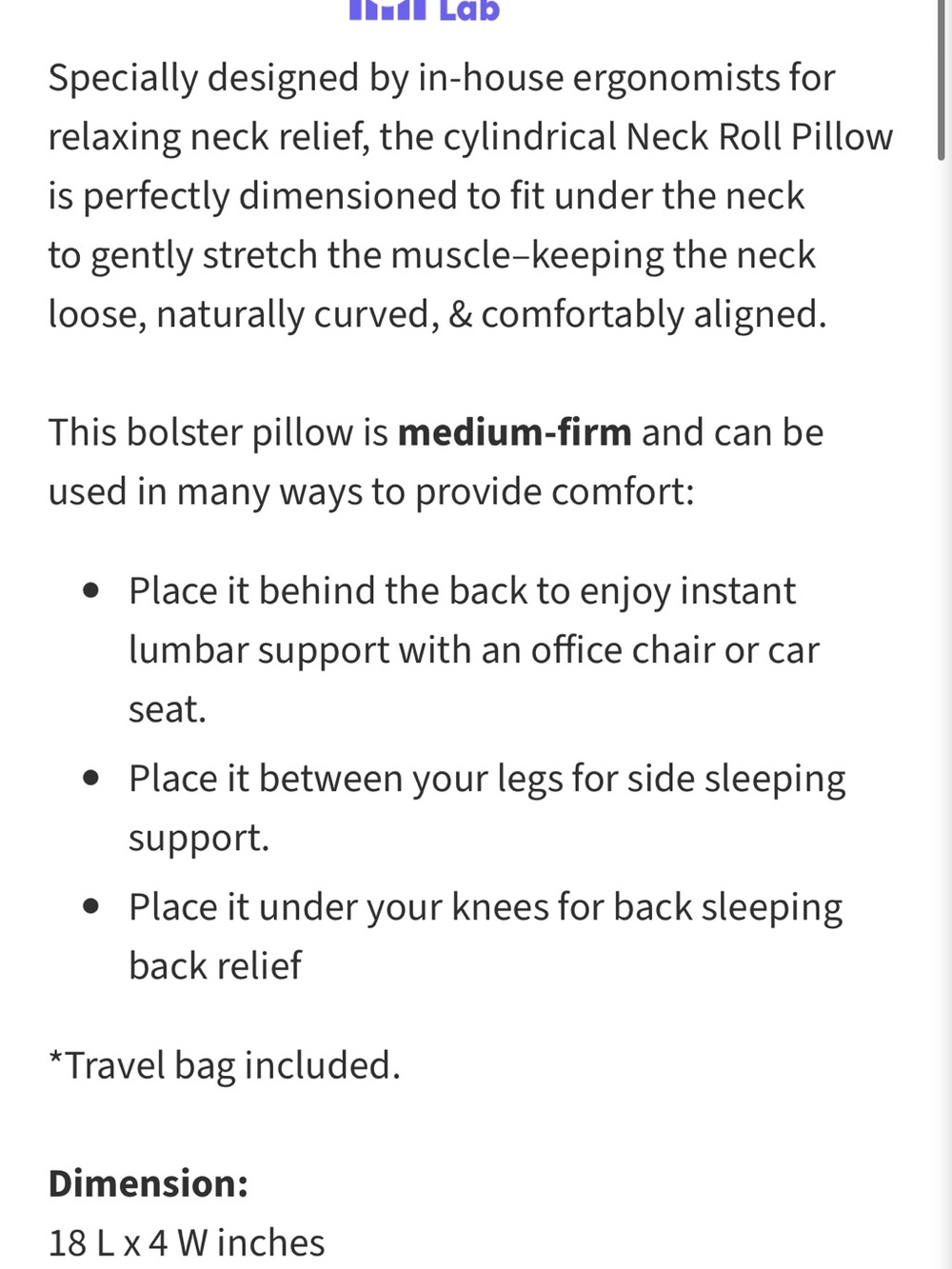 The Cushion Lab Neck Roll Pillow - Picture 6 of 6